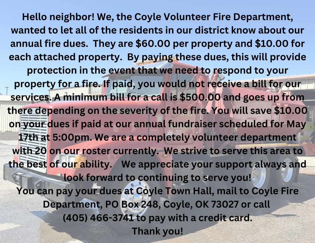 Fire Dues Flyers